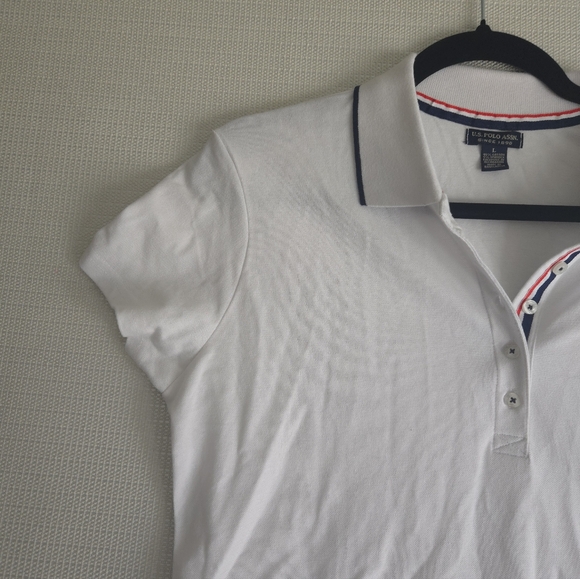 US Polo Association White Cotton Casual Dress  Collared Pullover - Picture 3 of 12